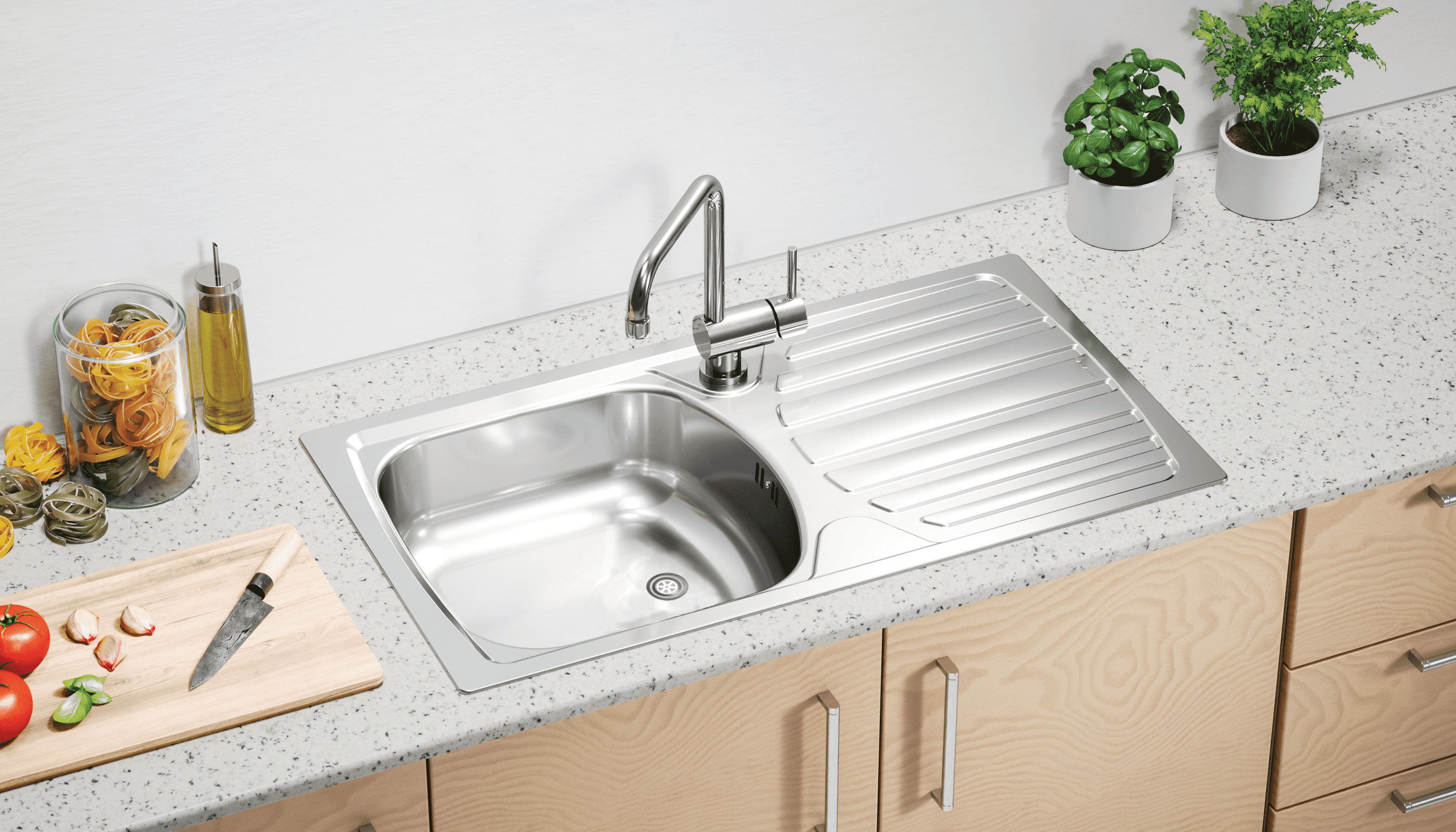 evier eco basic 170 inox 18/10 ambiance